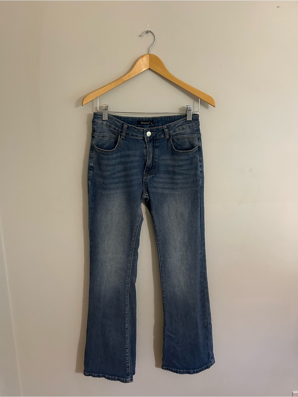 Women's Mid-Rise Blue Bootcut Jeans